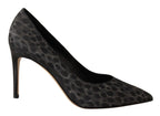 Schwarze Leo-Leder Stiletto Pumps