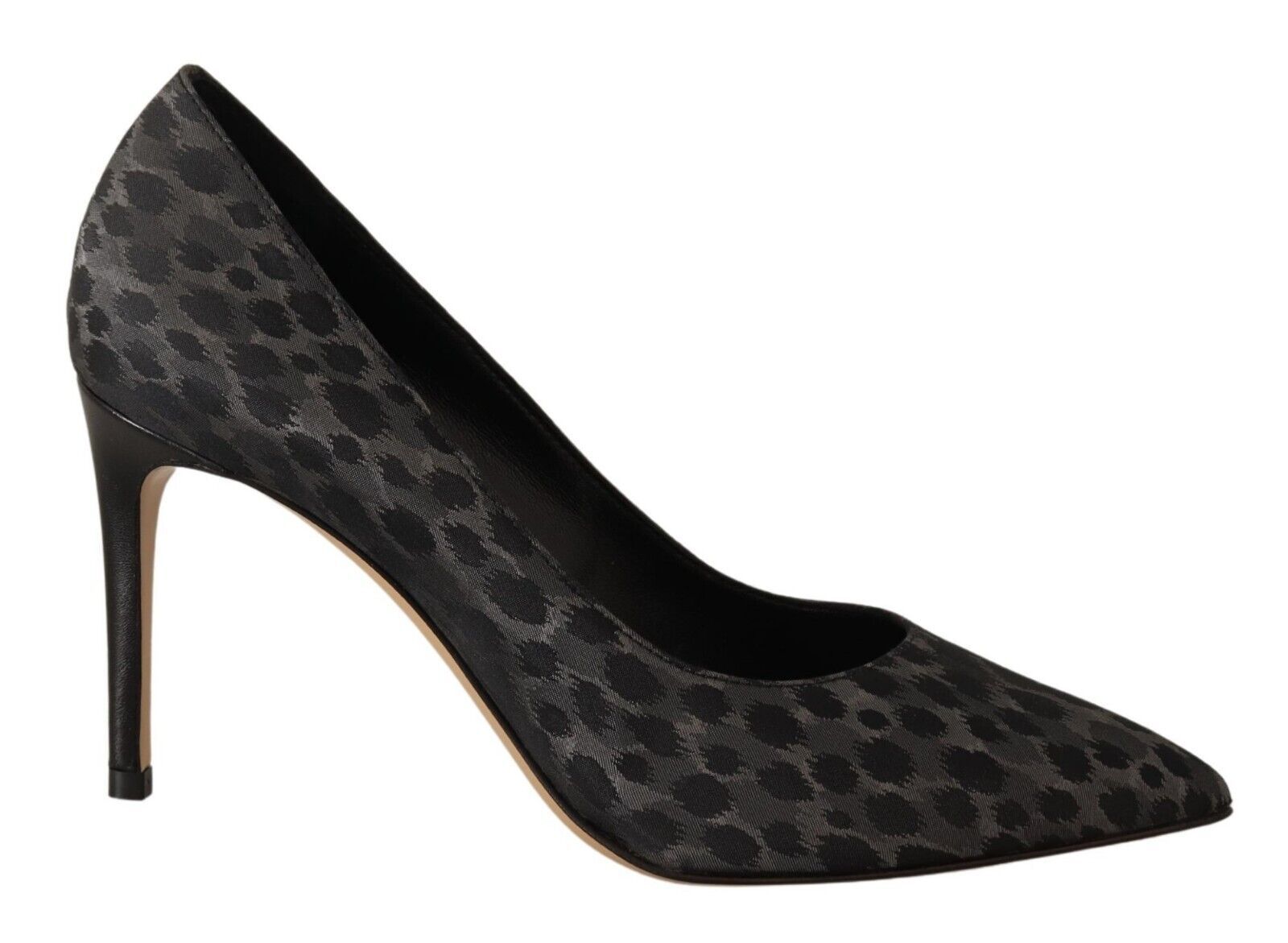 Schwarze Leo-Leder Stiletto Pumps