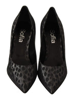 Schwarze Leo-Leder Stiletto Pumps