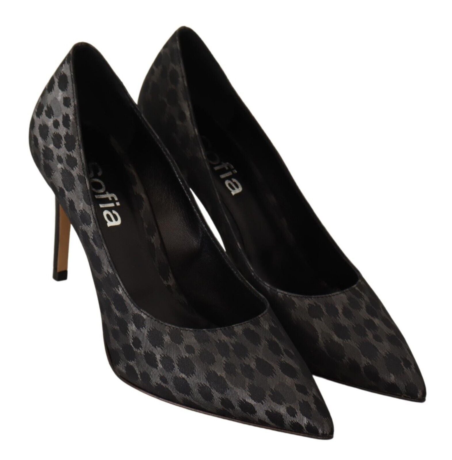 Schwarze Leo-Leder Stiletto Pumps