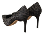 Schwarze Leo-Leder Stiletto Pumps