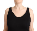 Black Cotton Sleevelesss Tank Casual Top