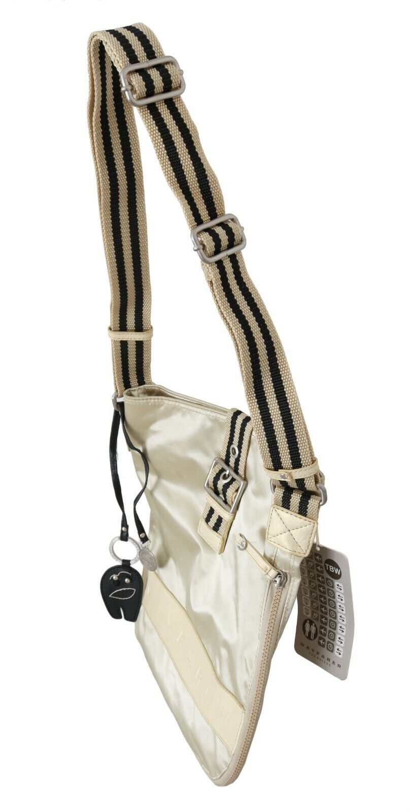 Borsa a tracolla tote beige in tessuto