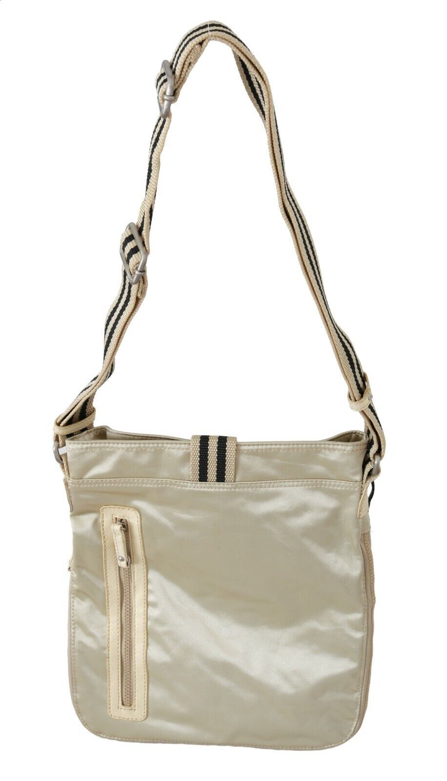 Borsa a tracolla tote beige in tessuto