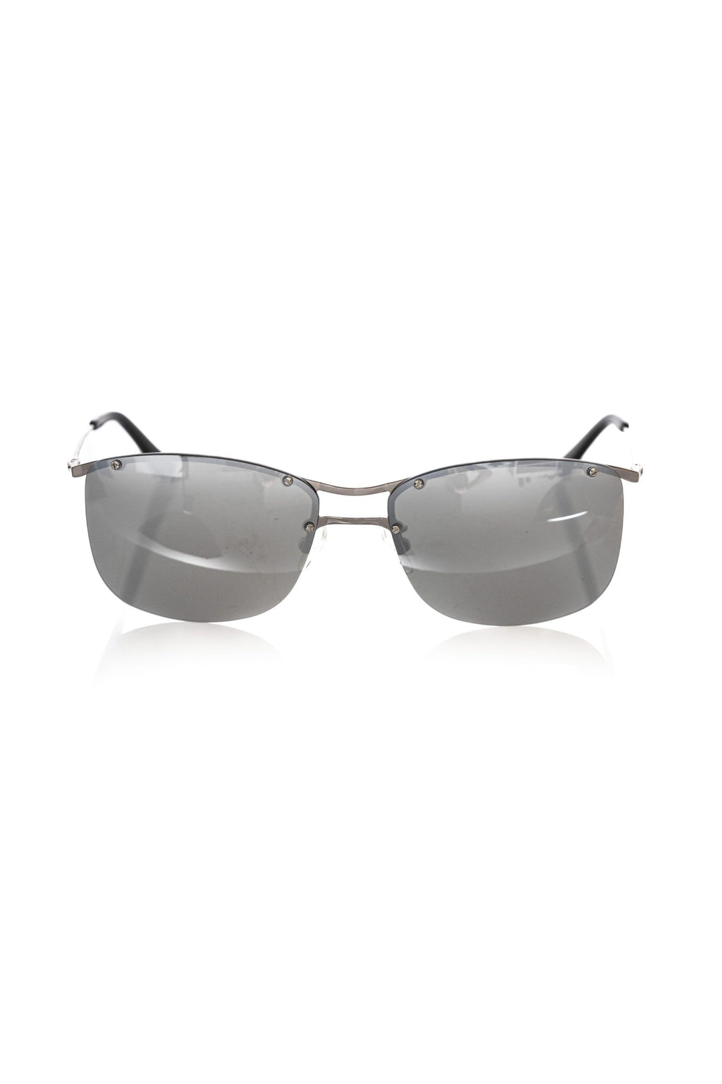 Sonnenbrille für Herren aus silberfarbenem Metallic-Gewebe