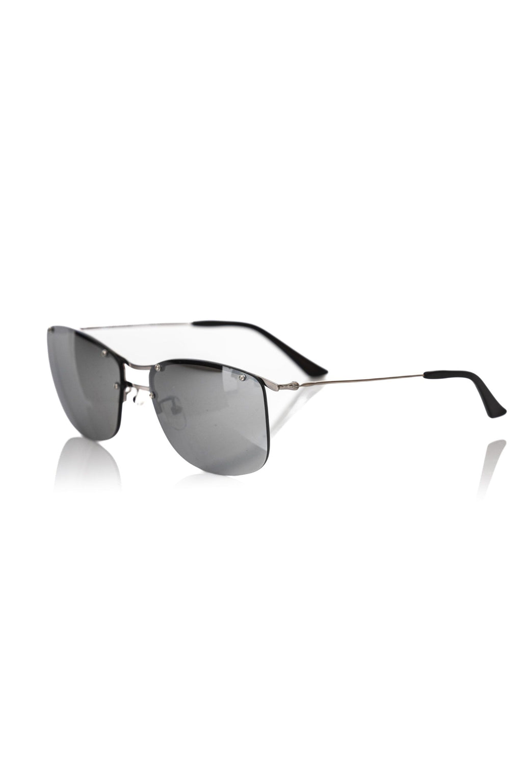 Sonnenbrille für Herren aus silberfarbenem Metallic-Gewebe