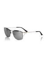 Sonnenbrille für Herren aus silberfarbenem Metallic-Gewebe