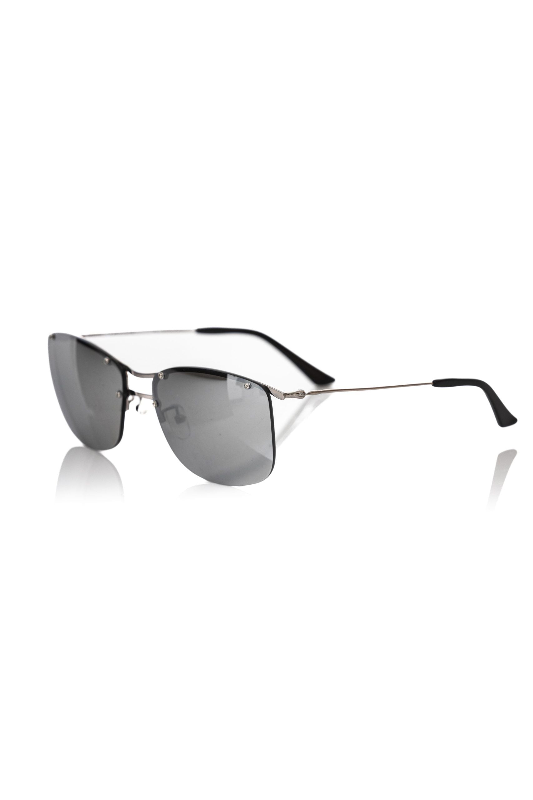 Sonnenbrille für Herren aus silberfarbenem Metallic-Gewebe