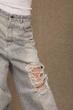 Gray Cotton Jeans & Pant