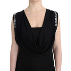 Schwarzes Mini-Kleid aus Jersey mit Verzierungen