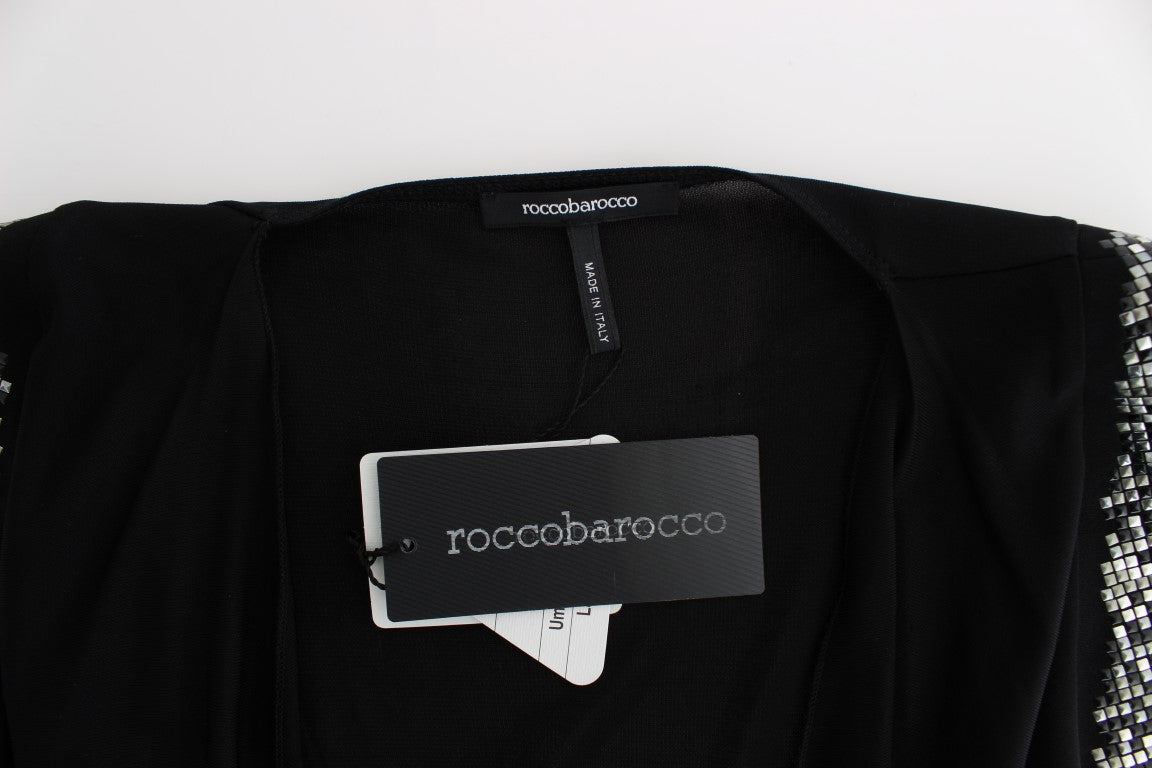 Schwarzes Mini-Kleid aus Jersey mit Verzierungen