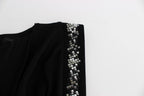 Schwarzes Mini-Kleid aus Jersey mit Verzierungen