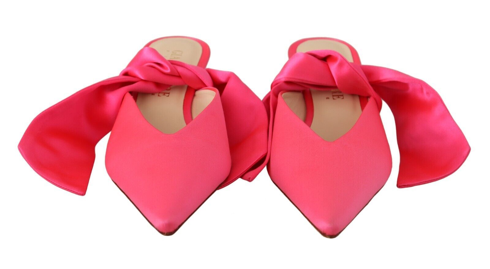 Pink Leather Lace-Up Kitten Heel Pumps
