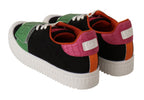 Multicolor Suede Low Top Lace Up Damen-Sneakers