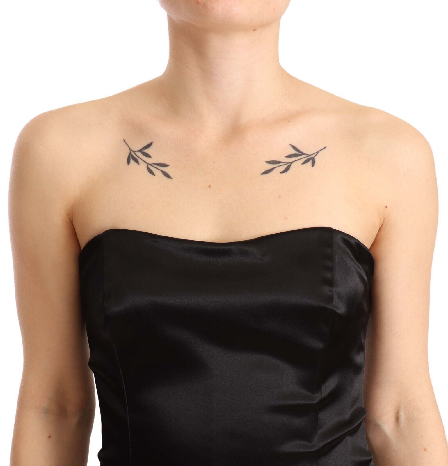 Schwarzes Stretch-Seiden-Meerjungfrauen-Kleid