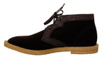 Braune Exotic-Lederstiefel aus Samt