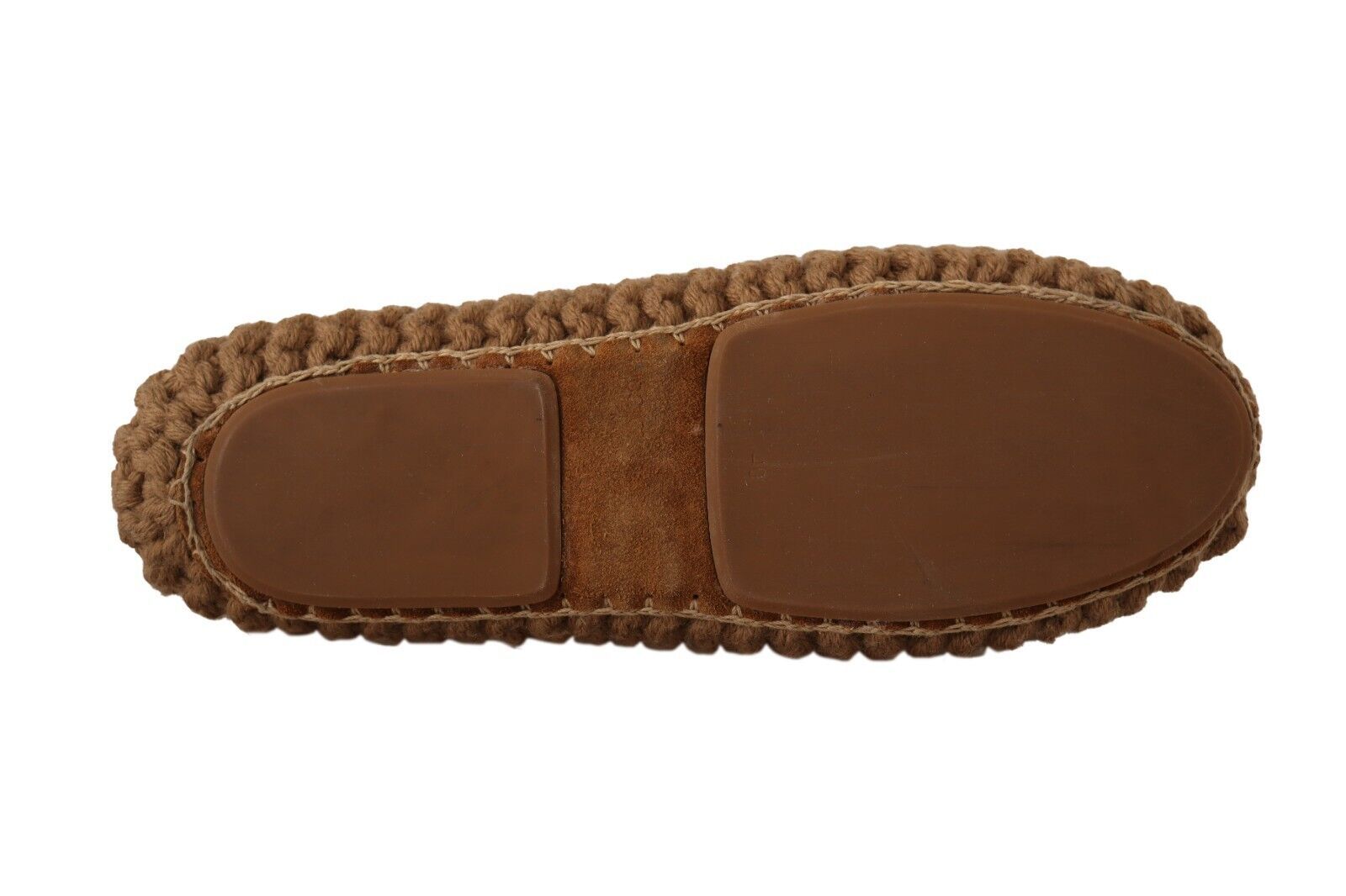 Braune Slip-On Ballerinas aus Wollstrick