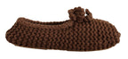 Braune Slip-On Ballerina Flats Schuhe aus Wolle