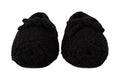 Black Slip On Ballerina Flats Wool Knit Shoes