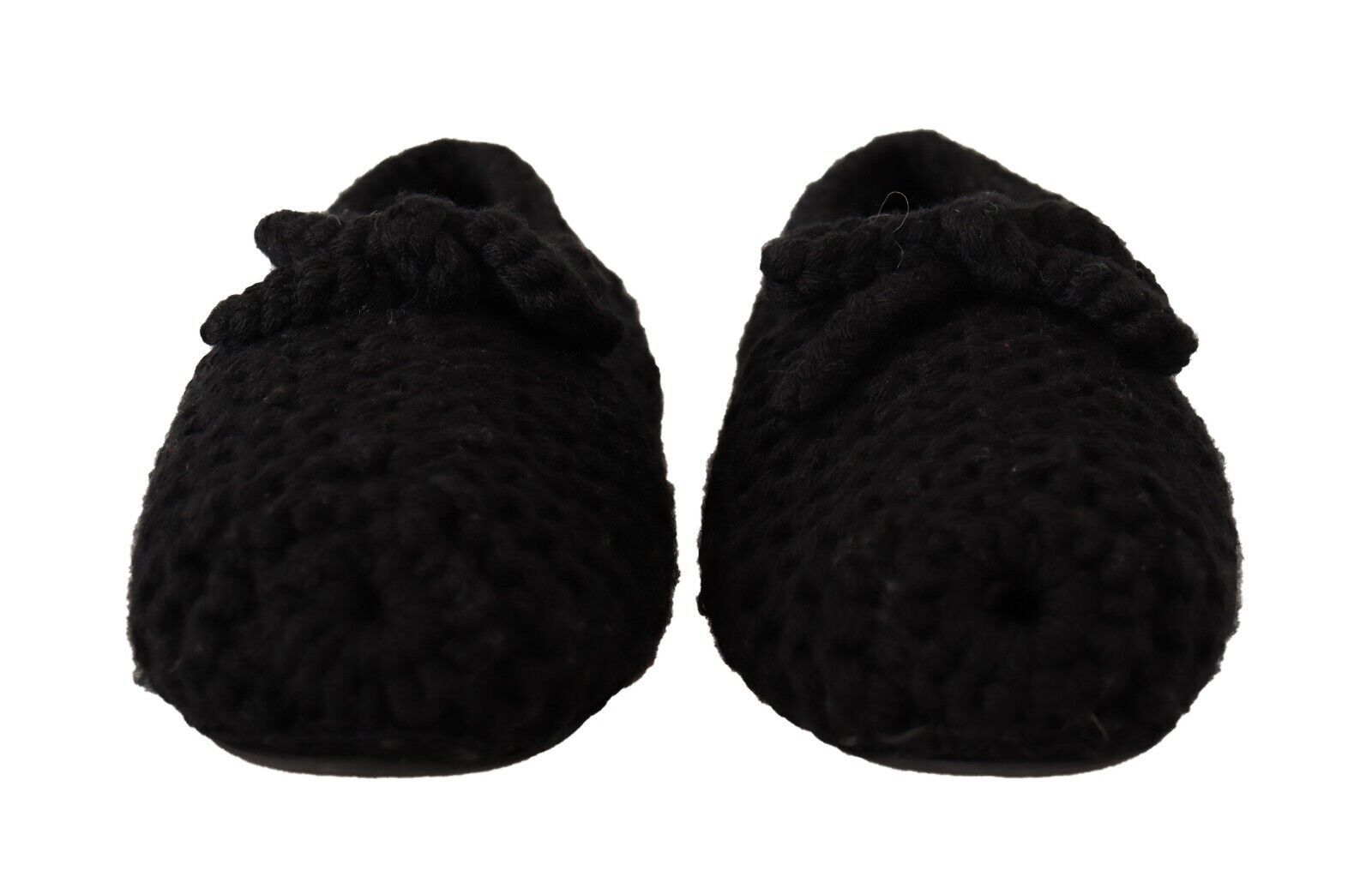 Schwarze Slip-On Ballerinas aus Strickwolle