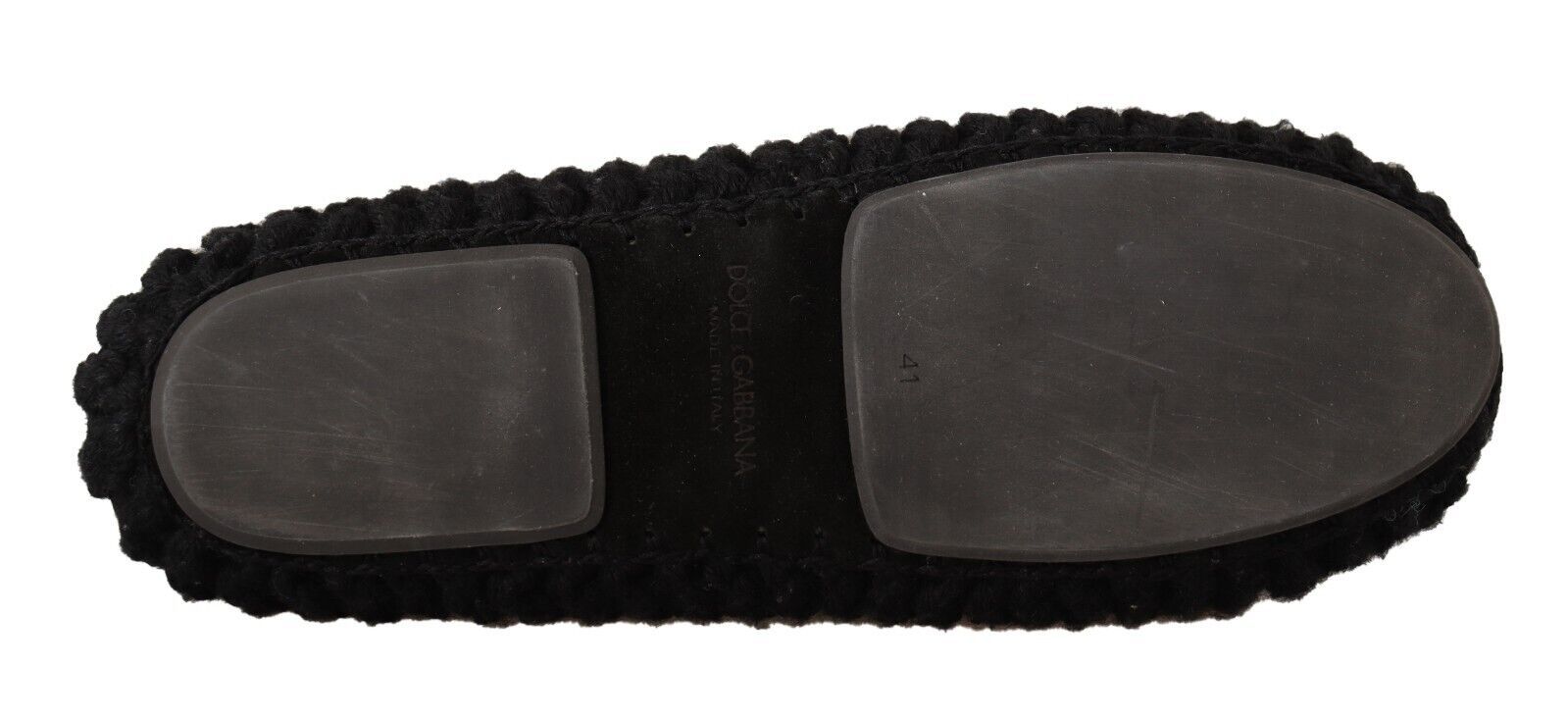 Schwarze Slip-On Ballerinas aus Strickwolle