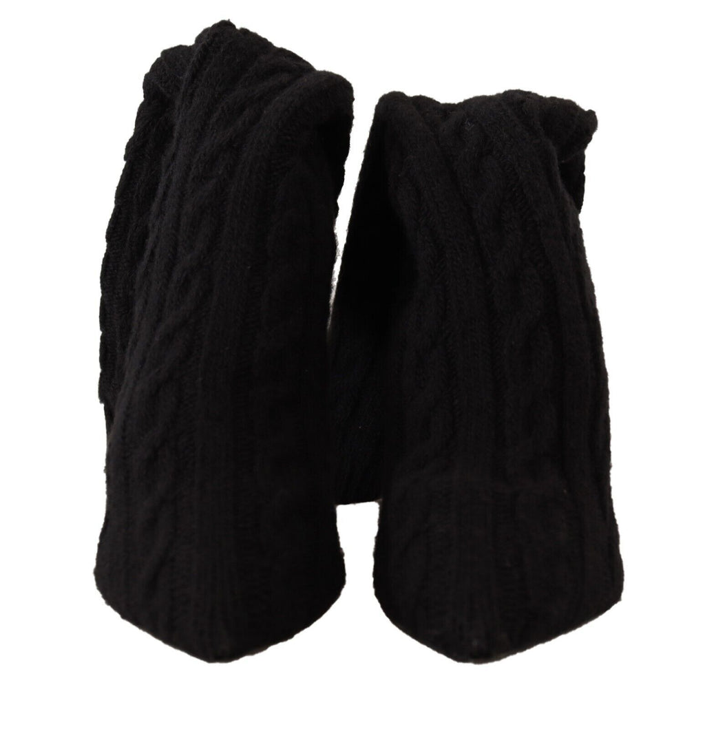 Schwarze Stretch-Socken kniehohe Stiefeletten