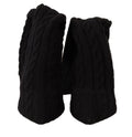 Schwarze Stretch-Socken kniehohe Stiefeletten