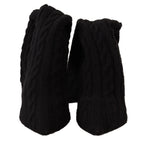 Schwarze Stretch-Socken kniehohe Stiefeletten