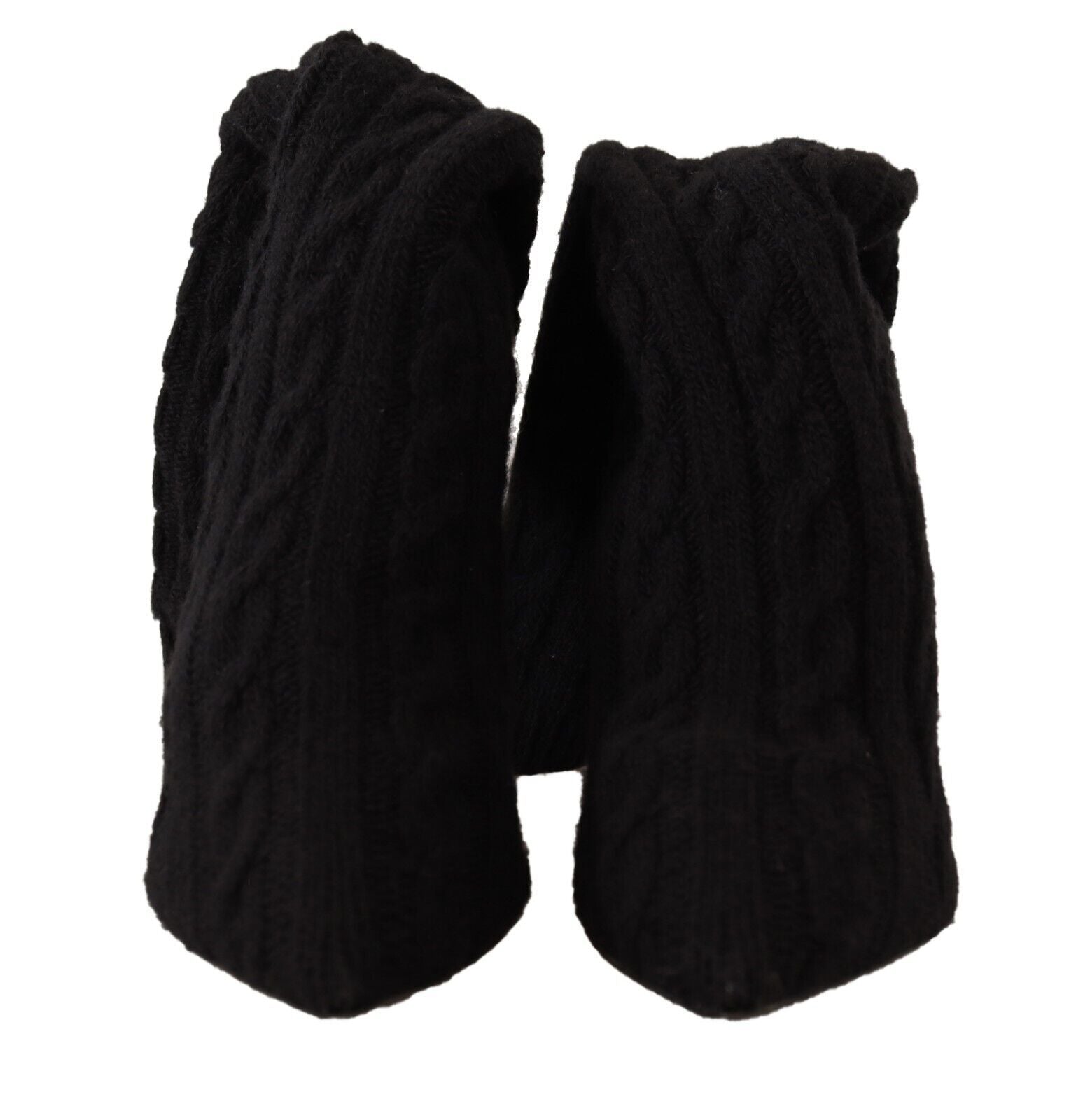 Schwarze Stretch-Socken kniehohe Stiefeletten