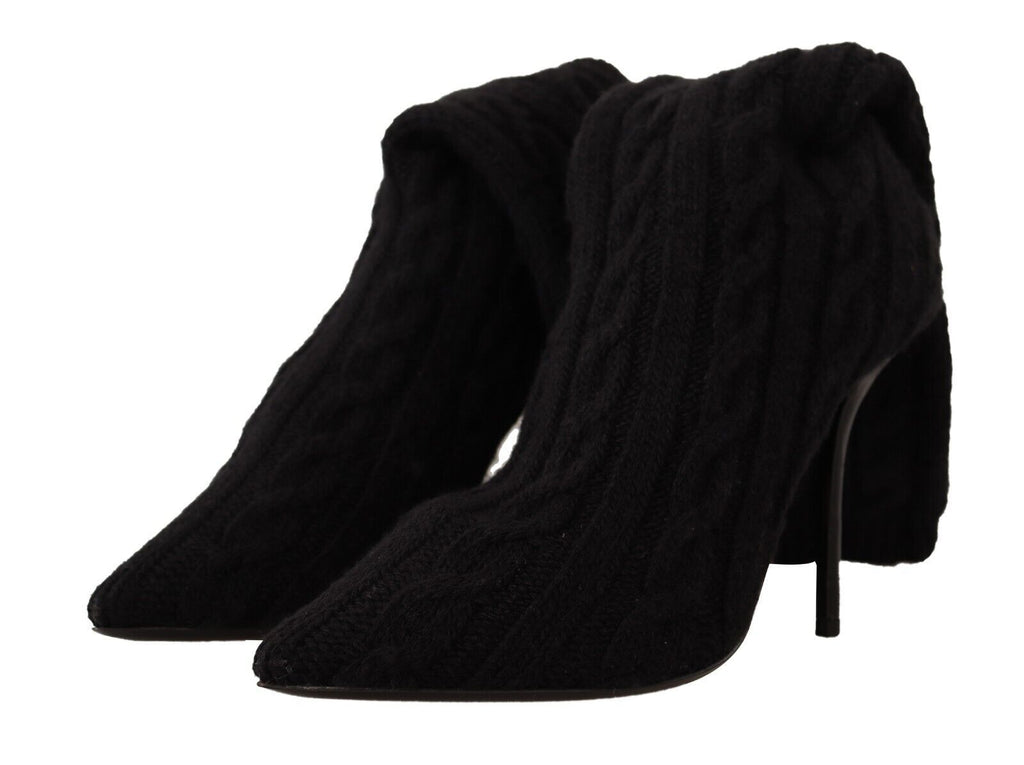 Schwarze Stretch-Socken kniehohe Stiefeletten