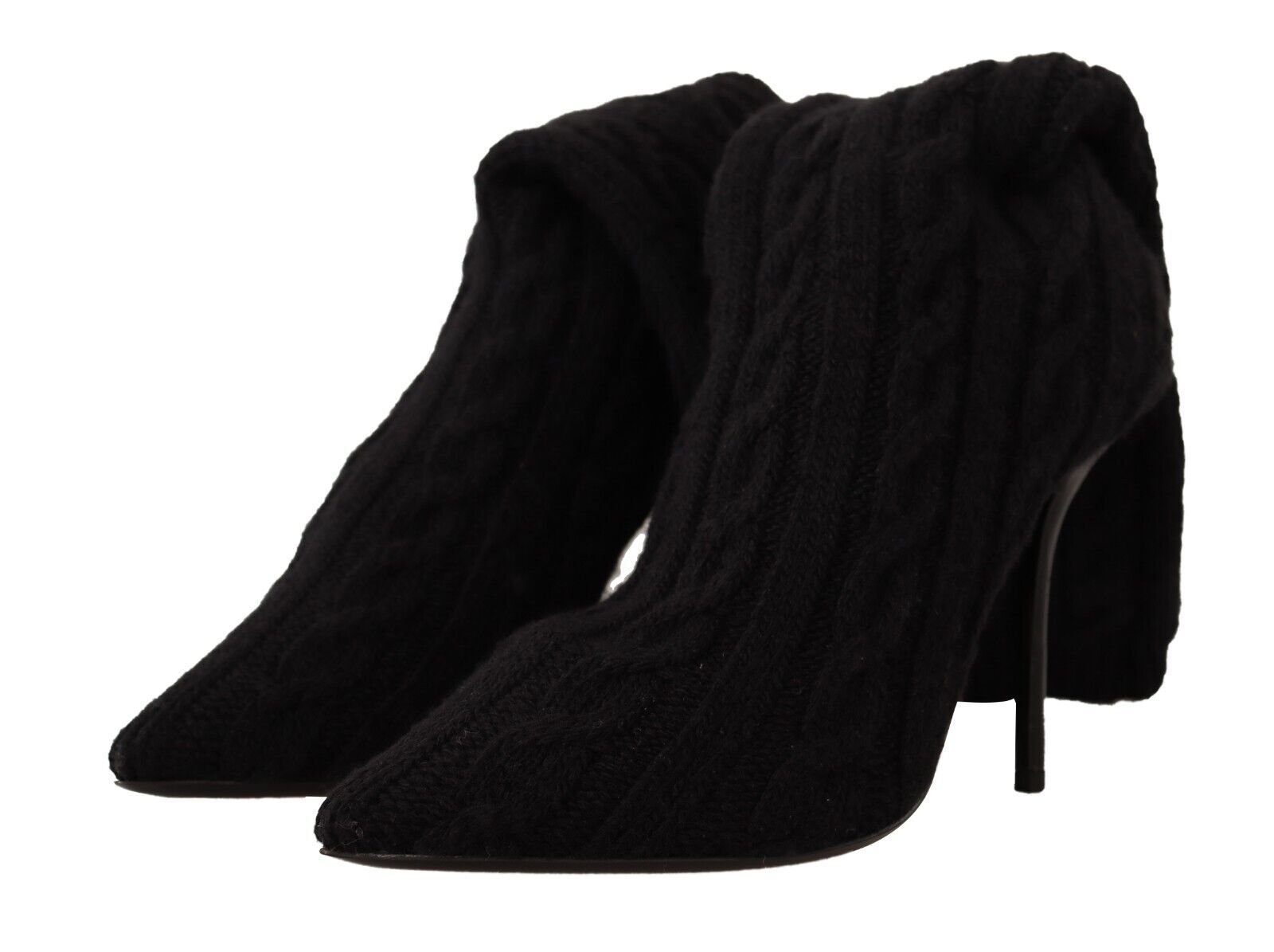 Schwarze Stretch-Socken kniehohe Stiefeletten