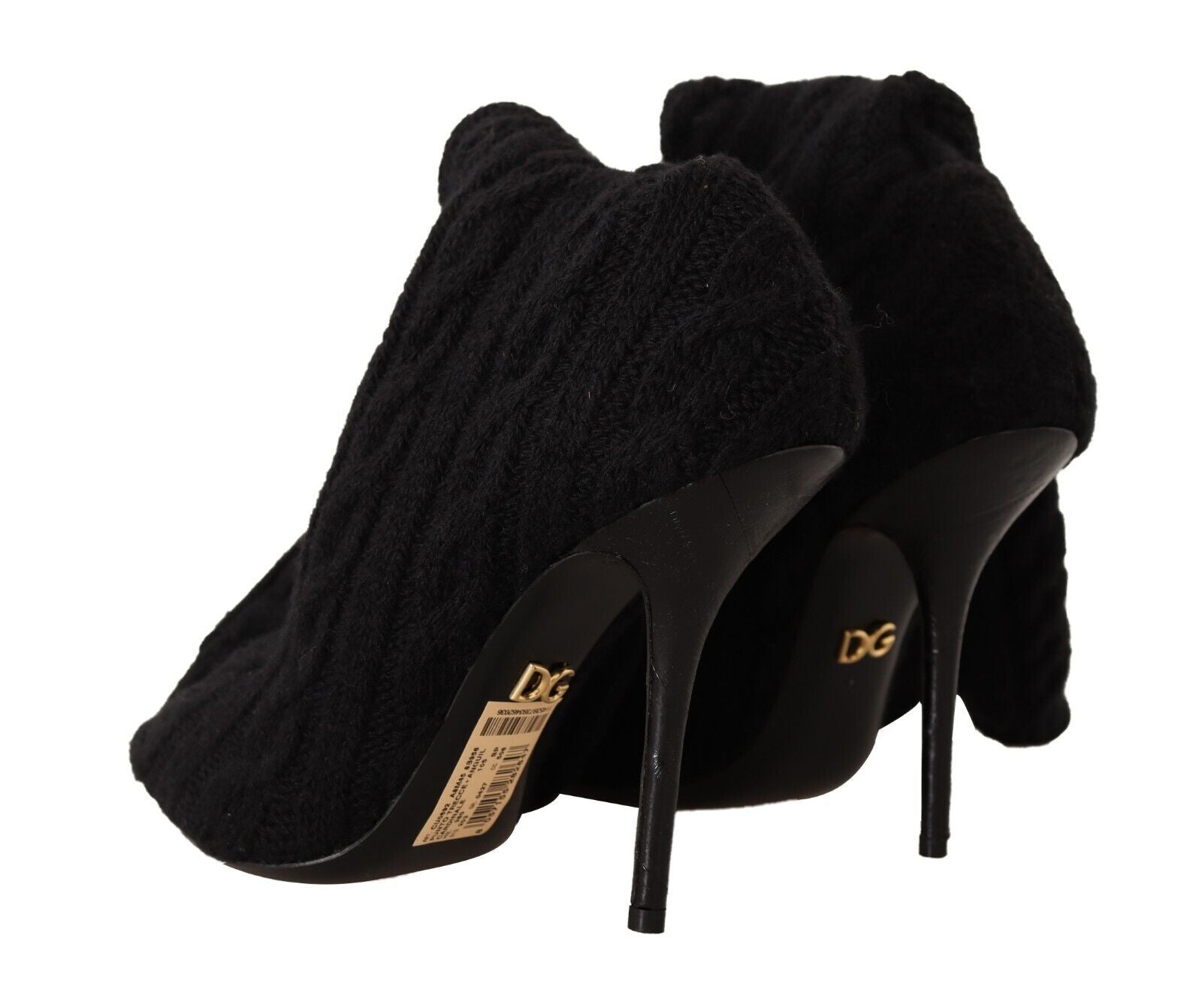 Schwarze Stretch-Socken kniehohe Stiefeletten
