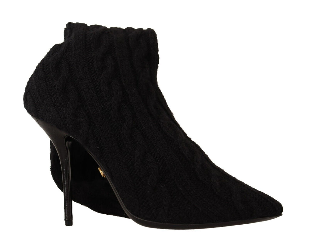 Schwarze Stretch-Socken kniehohe Stiefeletten