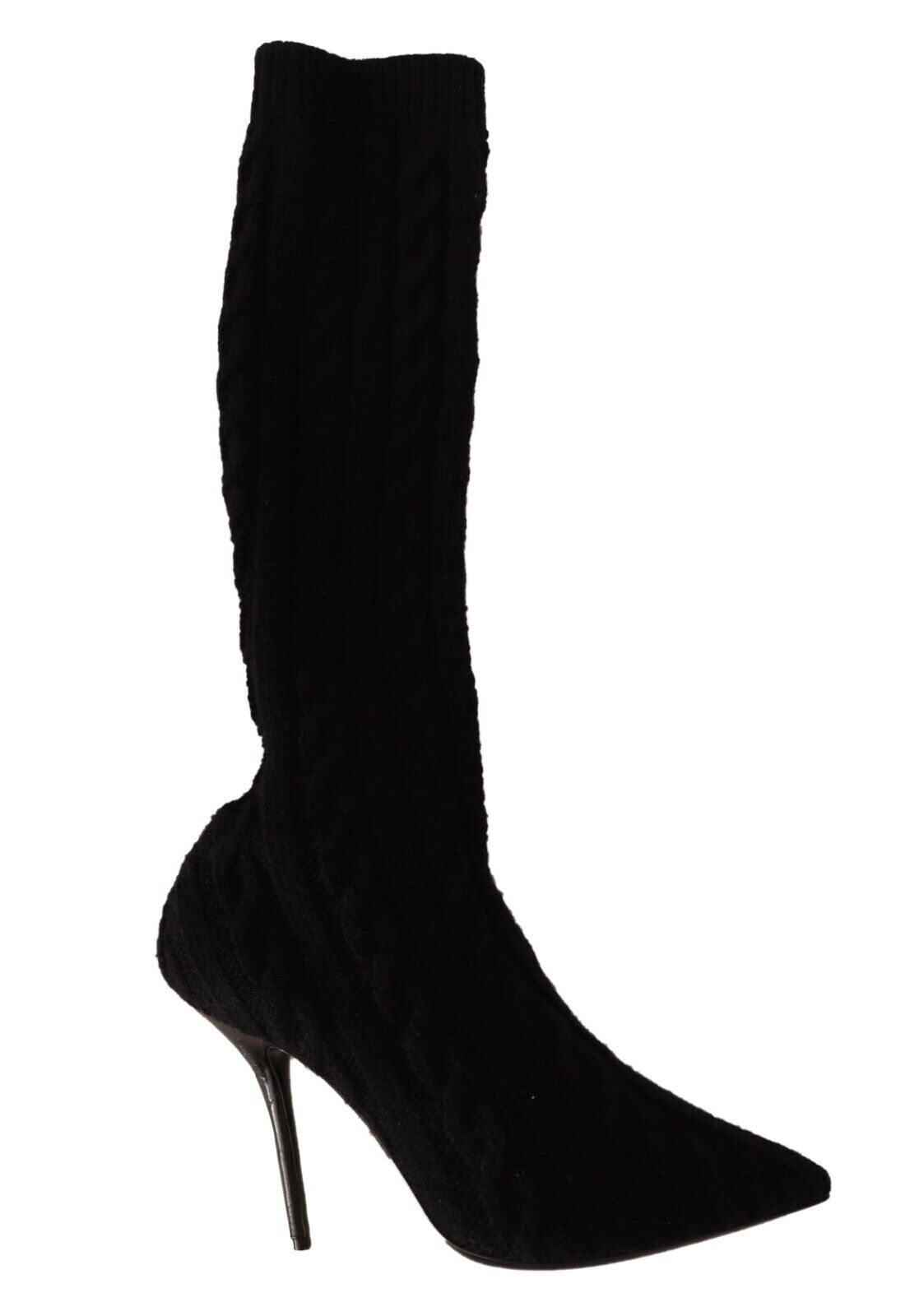 Schwarze Stretch-Socken kniehohe Stiefeletten
