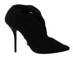 Black Stretch Socks Knee High Booties Shoes
