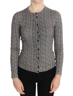Black White Wool Top Cardigan Sweater