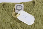 Grüner ärmelloser Strickpullover aus Baumwollmischung