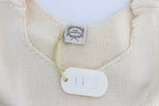 Beige Cotton Blend Knitted Sleeveless Sweater