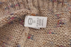 Beiger Oversize-Strickpullover aus Wollmischung