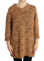 Brauner Strickpullover aus Wollmischung im Oversize-Schnitt