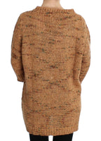Brauner Strickpullover aus Wollmischung im Oversize-Schnitt