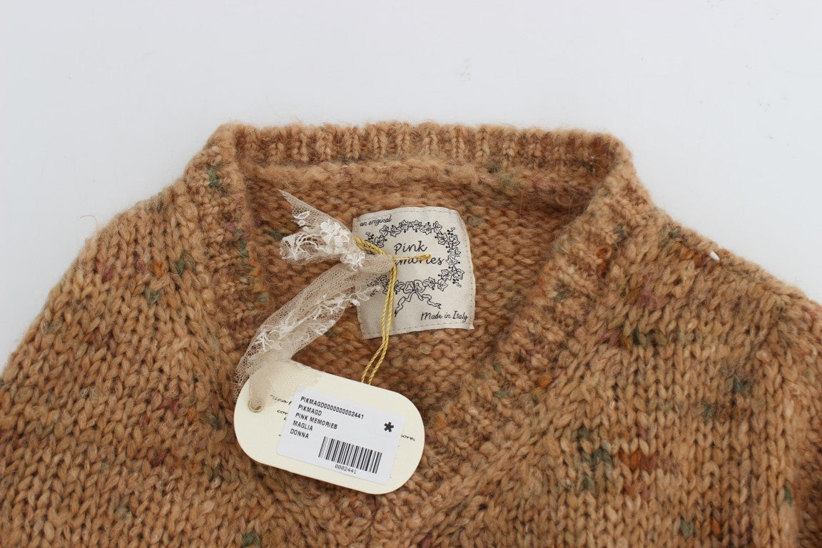 Brauner Strickpullover aus Wollmischung im Oversize-Schnitt