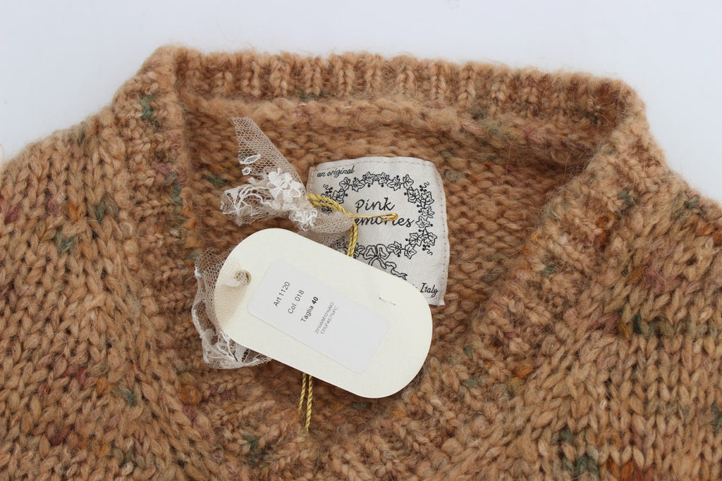 Brauner Strickpullover aus Wollmischung im Oversize-Schnitt