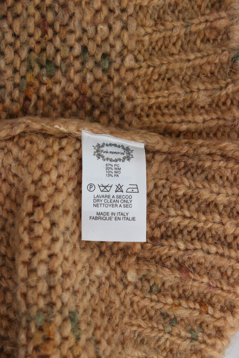 Brauner Strickpullover aus Wollmischung im Oversize-Schnitt