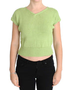 Pullover aus grünem Baumwollmischgewebe