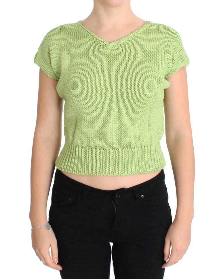 Pullover aus grünem Baumwollmischgewebe