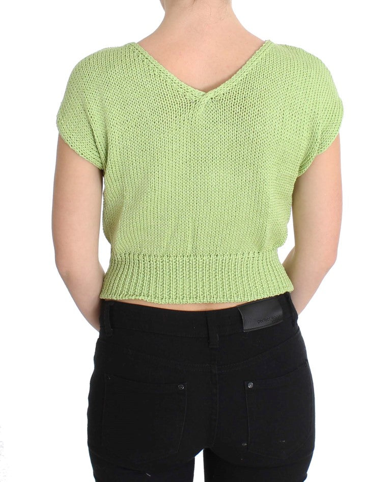 Pullover aus grünem Baumwollmischgewebe