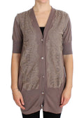 Lila Spitzen-Baumwollstrickjacke