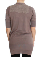 Lila Spitzen-Baumwollstrickjacke