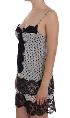 Schwarzes Seiden-Spitzen-Babydoll-Dessous-Oberteil